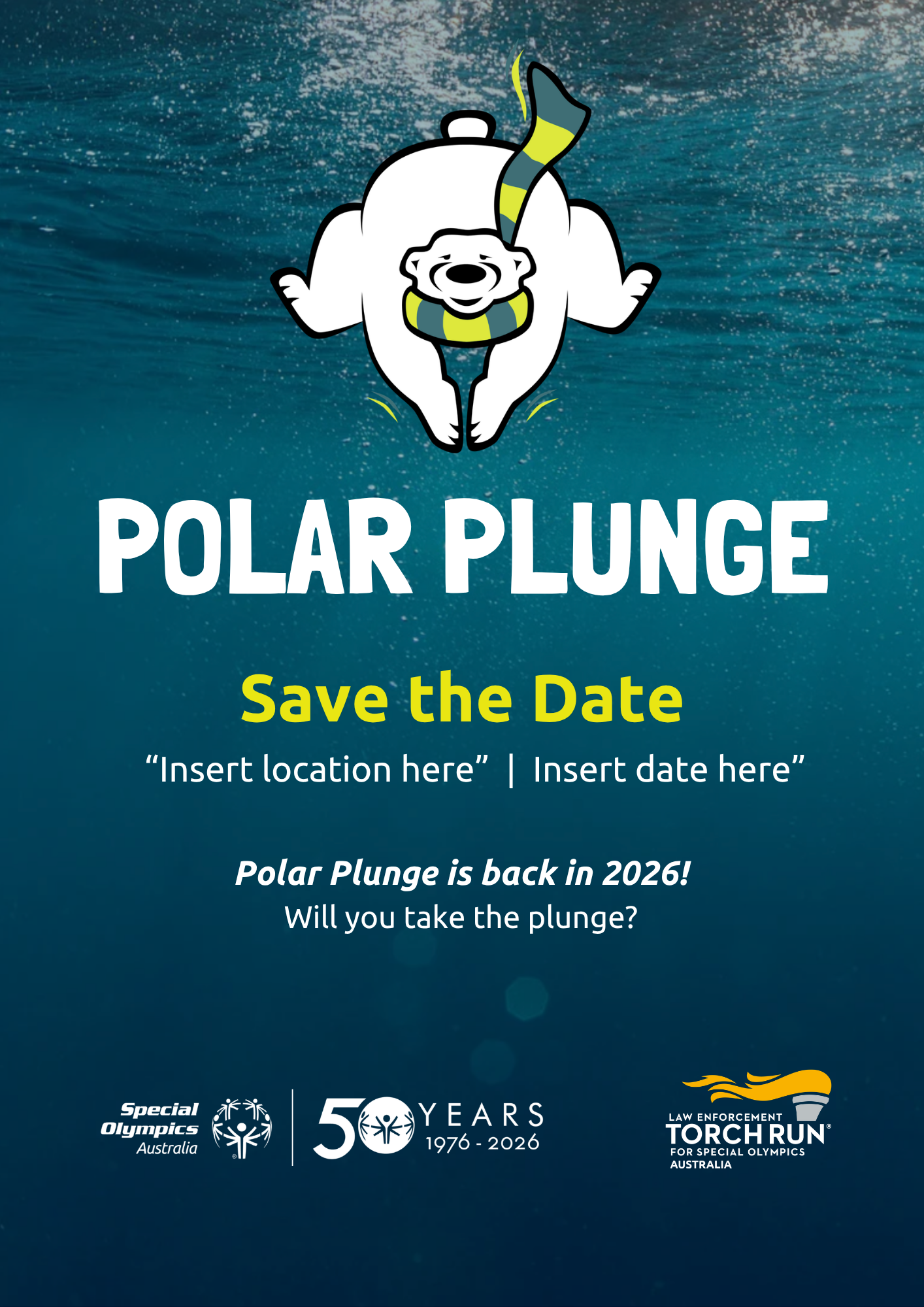 Polar Plunge Editable Canva Poster